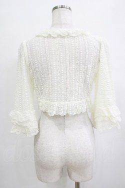 画像3: Moi-meme-Moitie / ラフレッドレース七分袖ボレロ  アイボリー H-25-12-28-1078-MO-TO-KB-ZH