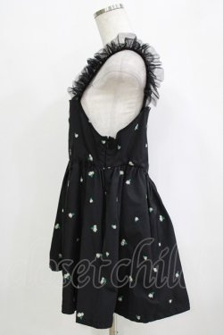 画像2: Candy Stripper / TINY FLOWER MINI ONE-PIECE  ブラック H-25-12-28-1080-PU-OP-KB-ZH