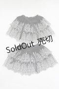 Moi-meme-Moitie / クラウン2段レースお袖とめ  ブラック×シルバー H-25-12-28-1081-MO-ZA-KB-ZH