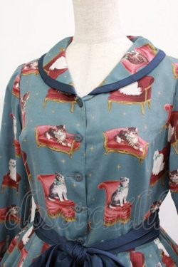 画像5: Melody BasKet / Cats castleフロントボタンワンピース M ブルーグリーン H-25-12-28-1001-LO-OP-KB-ZH