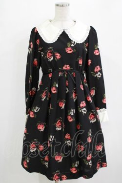 画像1: Shirley Temple / フラワープリントワンピース Ladies ブラック H-25-12-28-1014-ET-OP-KB-ZH