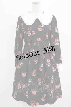 画像1: Shirley Temple / フラワープリントワンピース Ladies ブラック H-25-12-28-1014-ET-OP-KB-ZH