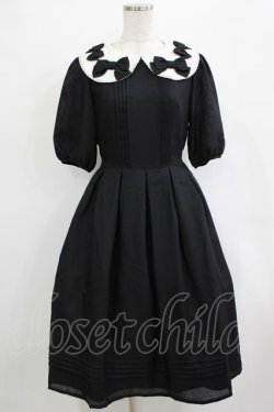 画像1: Melody BasKet / リボンいっぱいワンピース M ブラック H-25-12-28-1015-LO-OP-KB-ZH