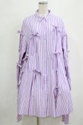 Candy Stripper / WITH RIBBON SHIRTワンピース 2 ラベンダー H-25-12-28-1019-PU-OP-KB-ZH