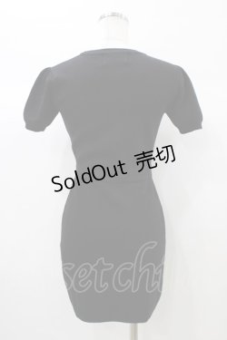 画像2: michellMacaron / ランダムストーンニットワンピース XS ブラック H-25-12-28-063-0-OP-NS-ZH