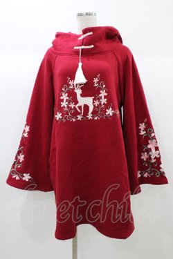 画像1: To Alice / トナカイ刺繍ワンピース M レッド H-25-12-28-065-LO-OP-NS-ZH