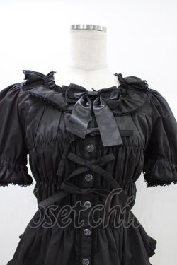 画像4: metamorphose / スクエアあきシャーリング半袖ブラウス サイズ1 ブラック H-25-12-28-007-ME-BL-NS-ZH