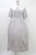 DearMyLove / 大きなレース襟コットンワンピース LL グレー H-25-12-28-012-EL-OP-NS-ZH