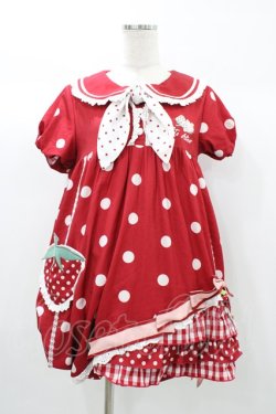 画像1: To Alice / いちごワンピース S レッド H-25-12-28-016-LO-OP-NS-ZH