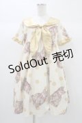 To Alice / ねこプリントセーラーワンピース S アイボリー H-25-12-28-022-LO-OP-NS-ZH