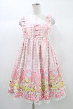 画像1: To Alice / ハニーベアジャンパースカート Free ピンク H-25-12-28-027-LO-OP-NS-ZH
