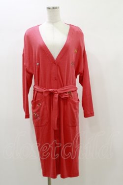 画像1: Franche Lippee / ロングカーディガン M レッド H-26-01-03-044-LO-TO-NS-ZH