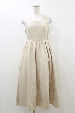 画像1: DearMyLoveRose / バックリボンドレスロングジャンスカ M ベージュ H-26-01-03-047-EL-OP-NS-ZH