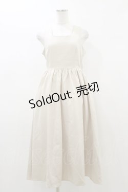 画像1: DearMyLoveRose / バックリボンドレスロングジャンスカ M ベージュ H-26-01-03-047-EL-OP-NS-ZH