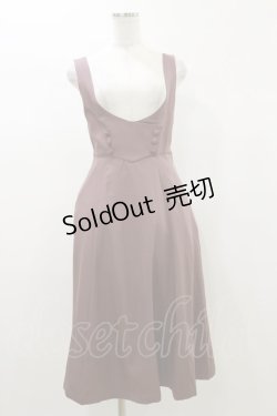 画像1: Fi.n.t / ダブル釦ディープネックジャンパースカート Free PINK BROWN H-26-01-03-052-CA-OP-NS-ZH