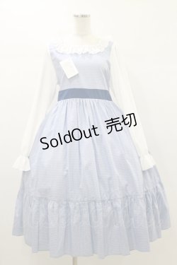 画像1: marcHenTica / チェックワンピース プリンセスサイズ ブルー H-26-01-03-065-LO-OP-NS-ZH