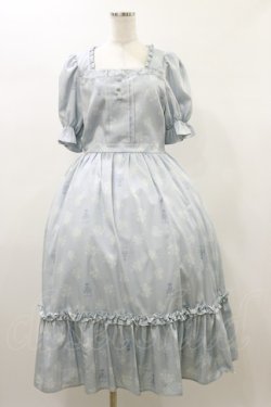 画像1: m petit by misako / AOKハナガラスクエアワンピース L サックス H-26-01-03-072-LO-OP-NS-ZH