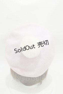 画像2: Angelic Pretty / ロゴ刺繍ポンポンベレー  ピンク H-26-01-03-011-AP-AC-NS-ZH