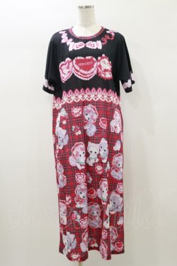 画像1: Royal Princess Alice / Cute Strawberry Cat 飴ノ森ふみかコラボ カットソーワンピース Free ブラック H-26-01-03-079-LO-OP-NS-ZH