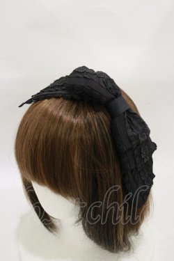 画像1: ALICE and the PIRATES /  ローズフリルグログランカチューシャ  ブラック H-26-01-03-015-PA-AC-NS-ZH