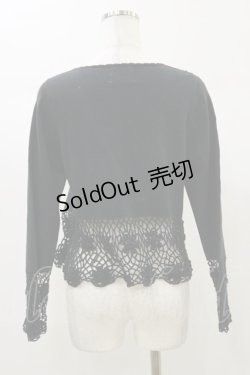 画像2: metamorphose / かぎ編みカーディガン Free ブラック H-26-01-03-028-ME-TO-NS-ZH