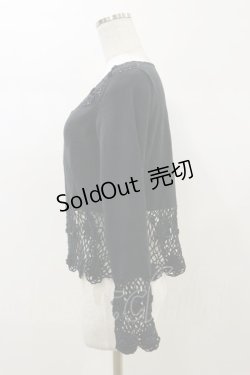 画像3: metamorphose / かぎ編みカーディガン Free ブラック H-26-01-03-028-ME-TO-NS-ZH