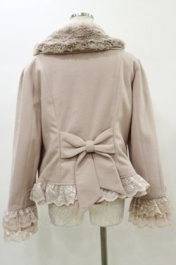 画像2: axes femme / 裾レースショートコート L ピンク H-26-01-03-031-AX-CO-NS-ZH