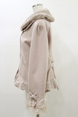 画像3: axes femme / 裾レースショートコート L ピンク H-26-01-03-031-AX-CO-NS-ZH