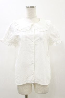 画像1: Ank Rouge / ヨーク切替ブラウス M ホワイト H-26-01-03-033-CA-BL-NS-ZH