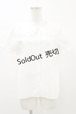 画像1: Ank Rouge / ヨーク切替ブラウス M ホワイト H-26-01-03-033-CA-BL-NS-ZH