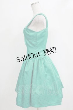 画像2: pays des fees  / ドットジャガードリボンワンピース 9号 ターコイズ H-26-01-04-023-PU-OP-KB-ZH