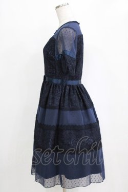 画像2: elements,H / マスケラレースチュールドレス  ネイビー H-26-01-04-026-PU-OP-KB-ZH