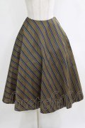 Jane Marple / Regimental stripe circular skirt  ocher H-26-01-04-027-JM-SK-KB-ZH