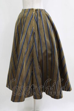 画像2: Jane Marple / Regimental stripe circular skirt  ocher H-26-01-04-027-JM-SK-KB-ZH