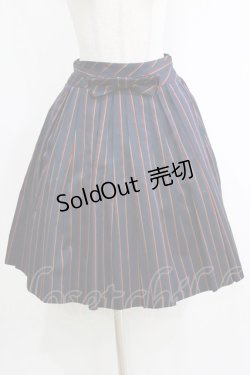 画像1: Jane Marple / レジメンタルストライプのトリプルタックスカート M ネイビー H-26-01-04-031-JM-SK-KB-ZH