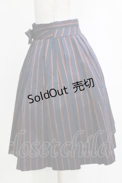 画像2: Jane Marple / レジメンタルストライプのトリプルタックスカート M ネイビー H-26-01-04-031-JM-SK-KB-ZH