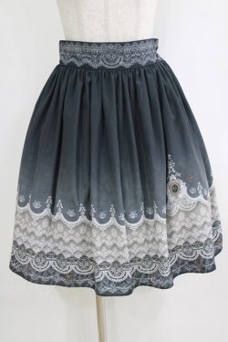 画像1: abilletage / グラデーションレーススカート  ミディアム丈ブラック H-26-01-04-033-GO-SK-KB-ZH