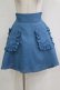 画像1: Katie / CAFE CHIC high waist skirt  ブルー H-26-01-04-039-LO-SK-KB-ZH (1)