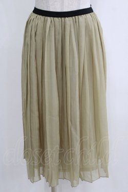 画像1: MARBLE / プリーツシフォンスカート  グリーン H-26-01-04-044-GO-SK-KB-ZH