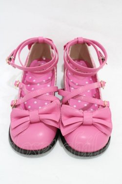 画像1: Angelic Pretty / Tea Party Shoes L/約24.5cm ダークピンク H-26-01-04-1001-AP-SH-NS-ZH