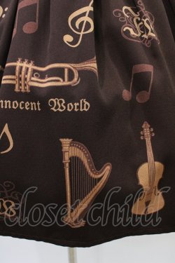 画像5: Innocent World / オーケストラの楽器柄ジャストウエストジャンパースカート M92cm ショコラ H-26-01-04-1028-IW-OP-NS-ZH