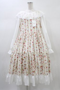 画像1: marcHenTica / フレアローズワンピース Free 生成り H-26-01-04-1035-LO-OP-NS-ZH