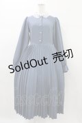 m petit by misako / AM*レースエリプリーツワンピース M ブルー H-26-01-04-1040-LO-OP-NS-ZH