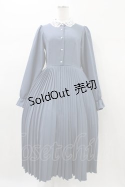 画像1: m petit by misako / AM*レースエリプリーツワンピース M ブルー H-26-01-04-1040-LO-OP-NS-ZH