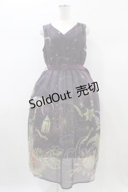 画像1: axes femme / タロットカードモチーフワンピース M パープル H-26-01-04-1046-AX-OP-NS-ZH