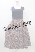 Fi.n.t / 刺繍入りチューリップ柄ジャンパースカート Free Navy H-26-01-04-1047-CA-OP-NS-ZH