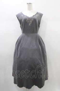 画像1: an another angelus / ローズカットワーク刺繍ジャンパースカート Free GRAY H-26-01-04-1049-CA-OP-NS-ZH