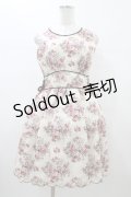 axes femme POETIQUE / ローズブーケ柄ワンピース M 生成り H-26-01-04-1050-AX-OP-NS-ZH