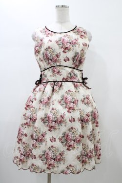 画像1: axes femme POETIQUE / ローズブーケ柄ワンピース M 生成り H-26-01-04-1050-AX-OP-NS-ZH