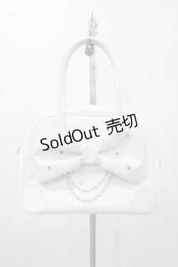 画像1: Angelic Pretty / 宝石リボンボストンバッグ  シロ H-26-01-04-1016-AP-BG-NS-ZH